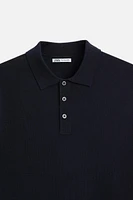 VISCOSE BLEND KNIT POLO SHIRT