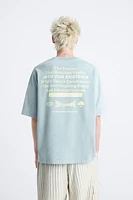 TEXT PRINT WASHED SWEATSHIRT