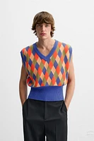 ARGYLE KNIT VEST X HARRY LAMBERT