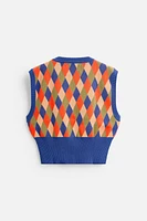 ARGYLE KNIT VEST X HARRY LAMBERT