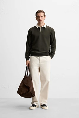 CONTRAST COLLAR POLO SHIRT