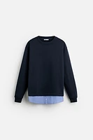 CONTRASTING HEM SWEATSHIRT