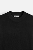 MOCK NECK KNIT T-SHIRT