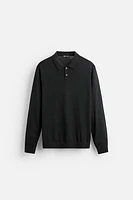 MERINO WOOL KNIT POLO SHIRT