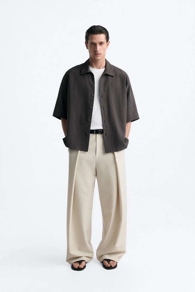 PLEATED WIDE FIT PANTS