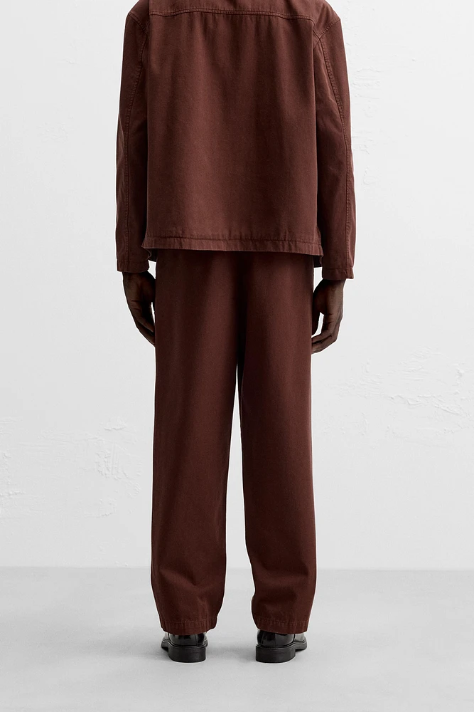 STRUCTURED TWILL CHINO PANTS