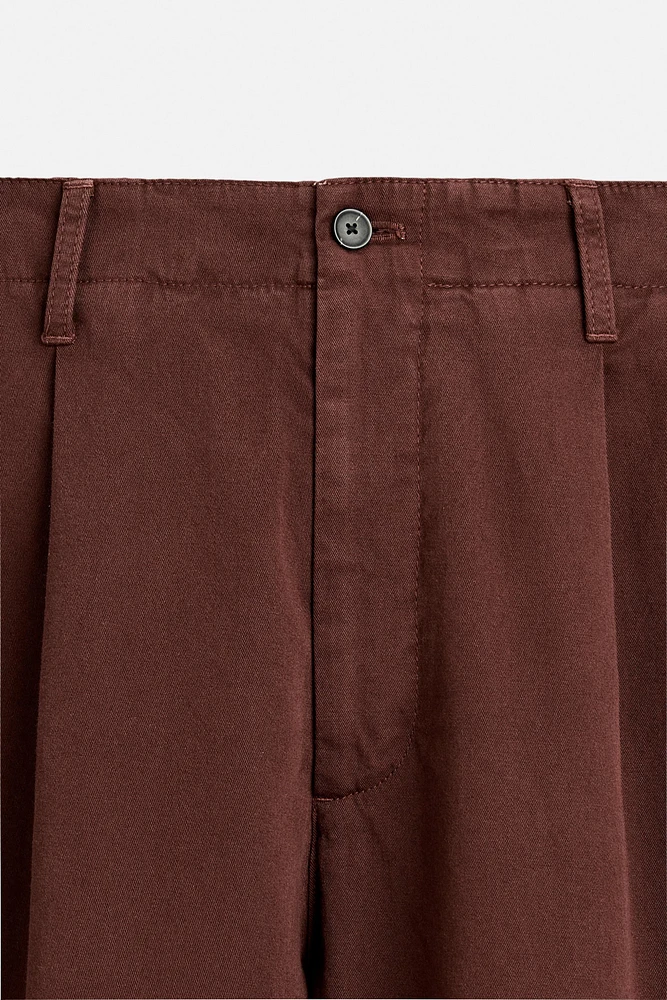 STRUCTURED TWILL CHINO PANTS