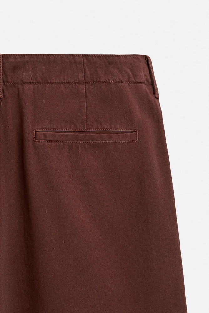 STRUCTURED TWILL CHINO PANTS