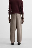 BELTED TEXTURED PANTS