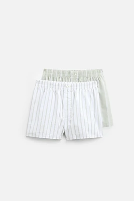 2 PACK OF MIXED POPLIN BOXERS