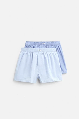 2 PACK OF MIXED POPLIN BOXERS