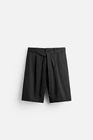 BELTED PLEATED SHORTS