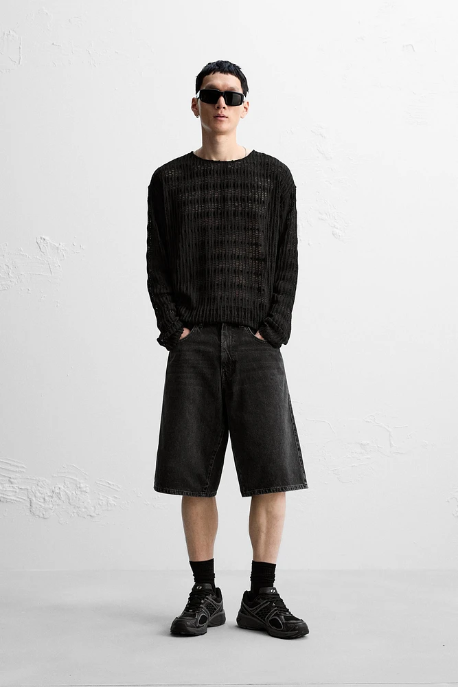 STRUCTURED OPENWORK SWEATER