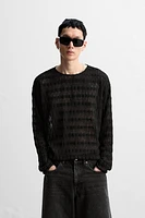 STRUCTURED OPENWORK SWEATER