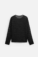 STRUCTURED OPENWORK SWEATER