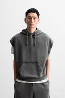 WASHED HOODED SWEATSHIRT