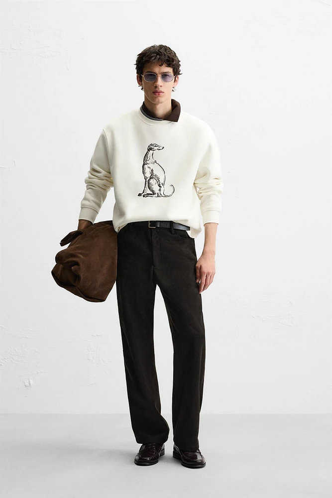 GREYHOUND EMBROIDERY SWEATSHIRT