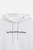 EMBROIDERED TEXT SWEATSHIRT