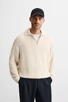 TEXTURED BOUCLÉ POLO SHIRT