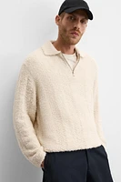 TEXTURED BOUCLÉ POLO SHIRT