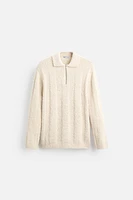 TEXTURED BOUCLÉ POLO SHIRT