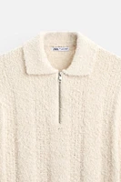 TEXTURED BOUCLÉ POLO SHIRT