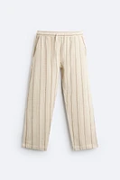 STRIPED TEXTURED WEAVE PANTS