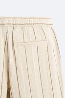 STRIPED TEXTURED WEAVE PANTS