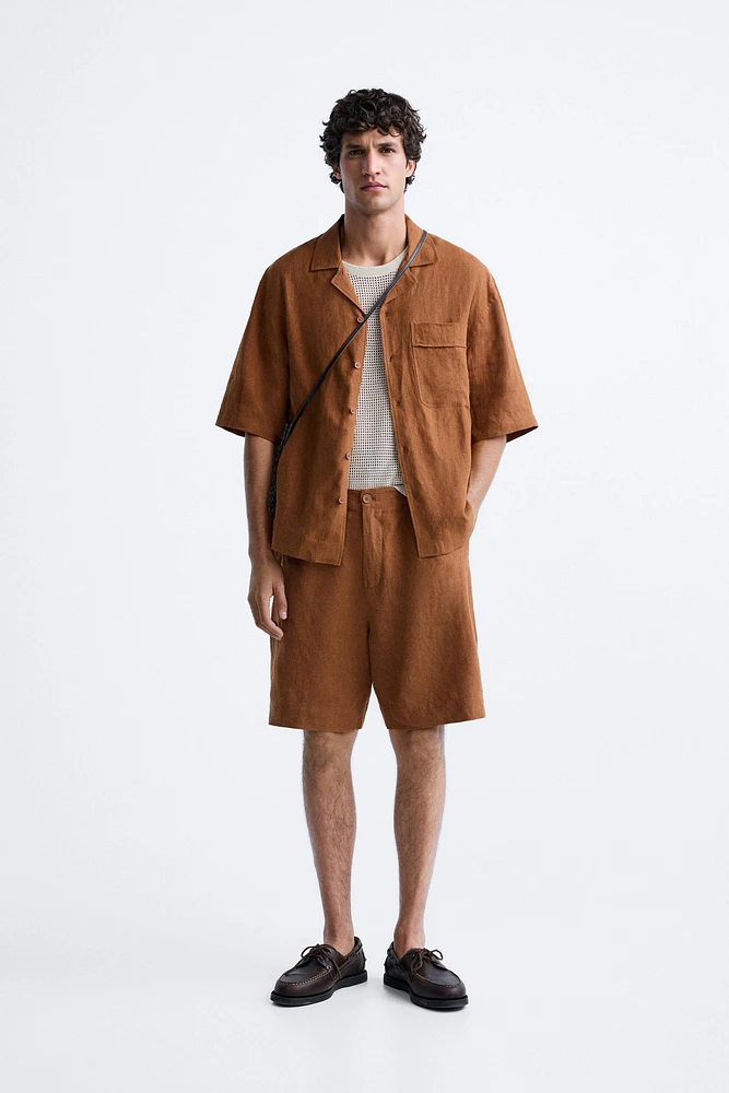 100% LINEN SHORTS