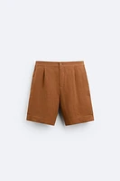 100% LINEN SHORTS