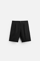 LINEN - VISCOSE PLEATED SHORTS