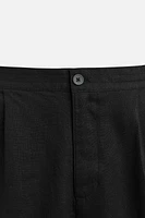 LINEN - VISCOSE PLEATED SHORTS