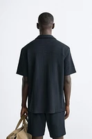 CHECK TEXTURED WEAVE SHIRT