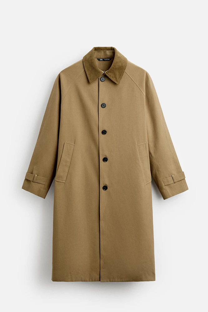 OVERSIZE FIT TWILL TRENCH COAT