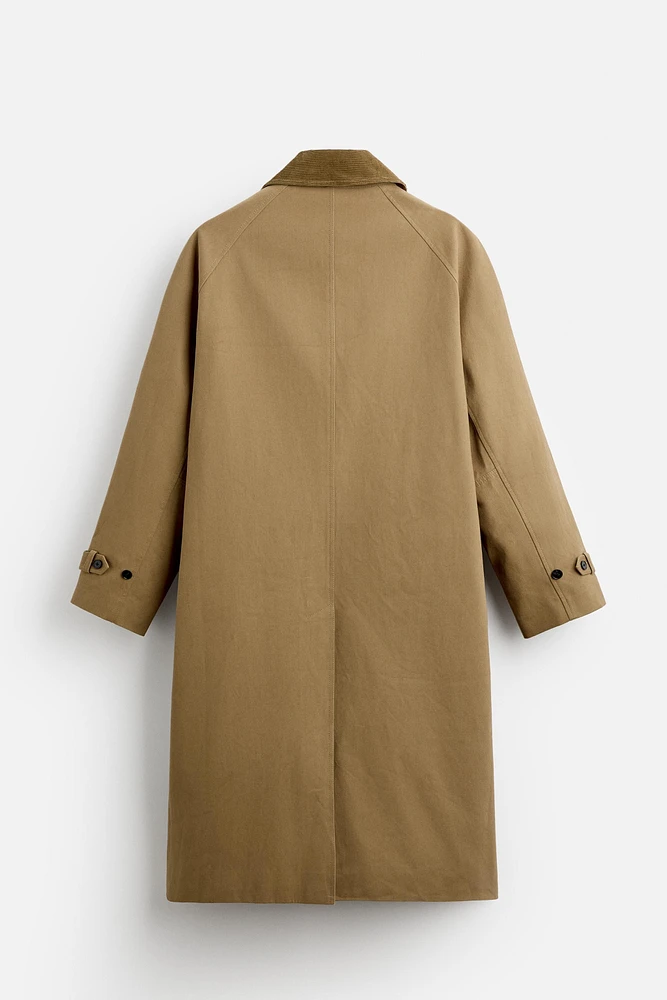 OVERSIZE FIT TWILL TRENCH COAT