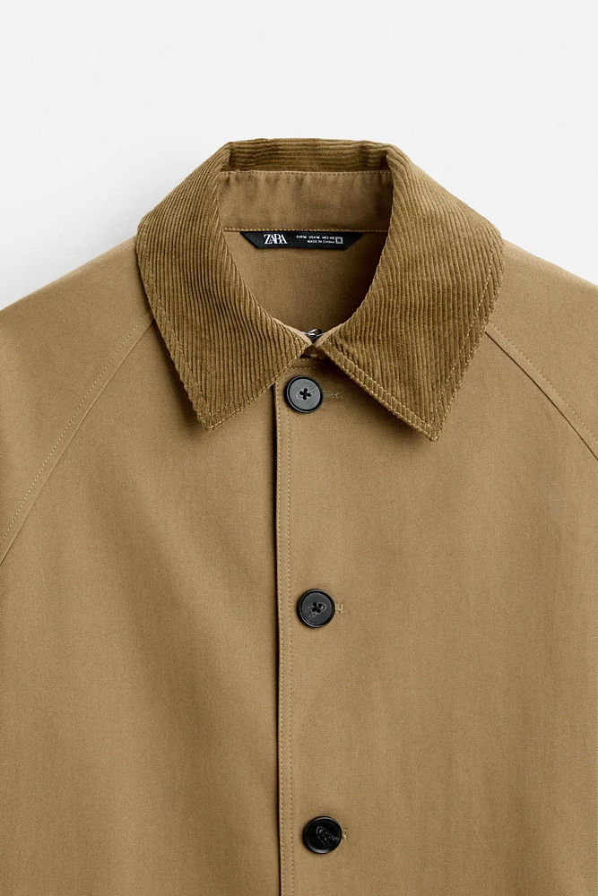 OVERSIZE FIT TWILL TRENCH COAT