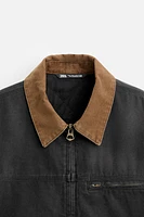 CONTRASTING COLLAR JACKET