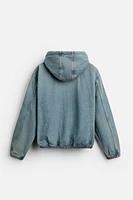 DENIM HOODED SWEATSHIRT