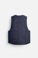 SEAMED DENIM VEST