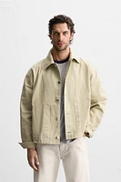 CROPPED FIT TWILL JACKET