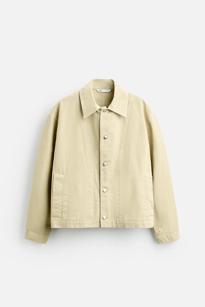 CROPPED FIT TWILL JACKET