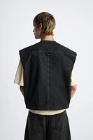 DENIM UTILITY VEST