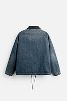 CONTRASTING COLLAR DENIM JACKET