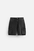 DENIM CARGO SHORTS