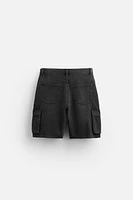 DENIM CARGO SHORTS