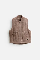 WASHED ZIPPERED VEST