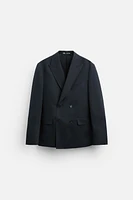 LINEN - COTTON DOUBLE BREASTED SUIT BLAZER