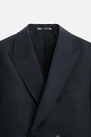 LINEN - COTTON DOUBLE BREASTED SUIT BLAZER