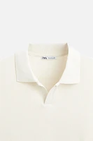 RIB STRUCTURED POLO SHIRT