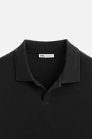 RIB STRUCTURED POLO SHIRT